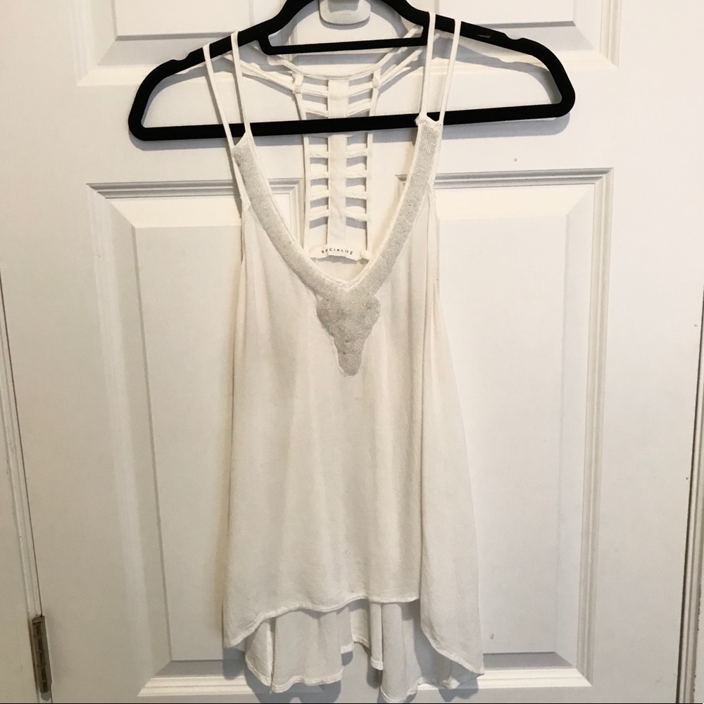 Socialite (from Nordstrom) White Cut Out Back Tank